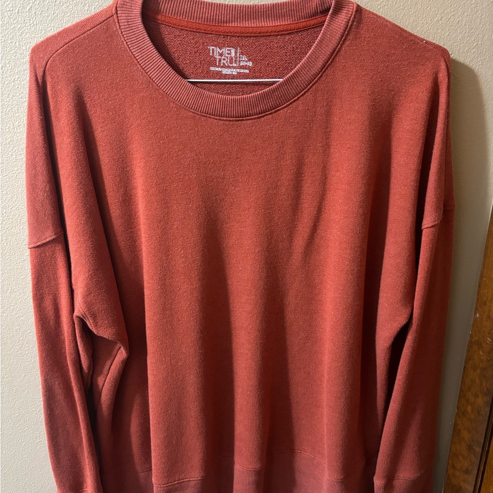 Time and Tru Terracotta Pullover